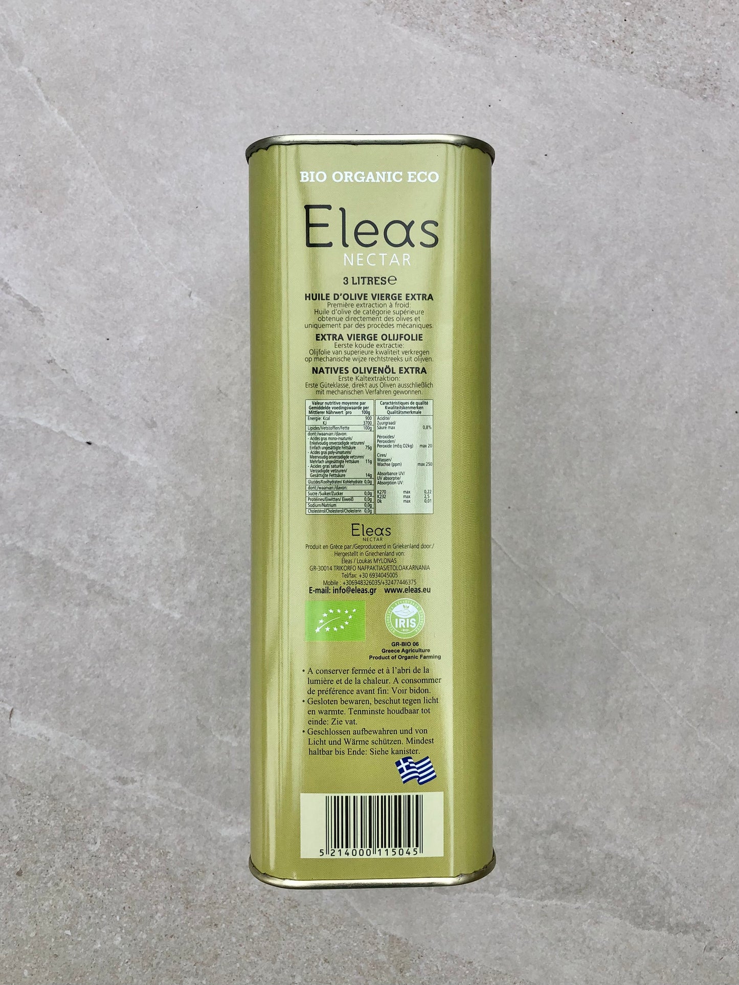 Eleas 3 L – Bio-Olivenöl extra vergine – traditionell, sehr lecker, gut für die Umwelt
