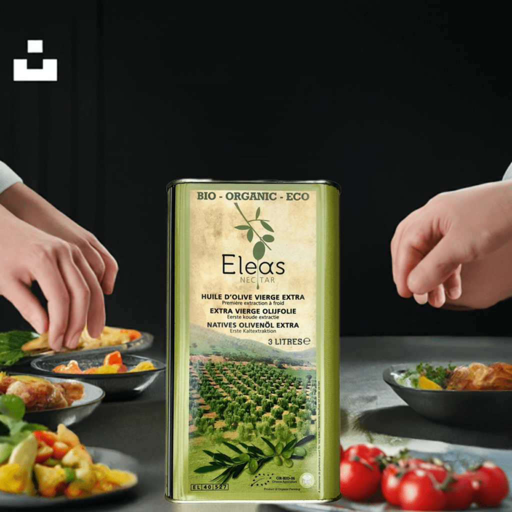 Eleas 3 L - Biologische Extra Vergine Olijfolie - ambachtelijk, erg lekker, goed voor milieu - VILLA - EVOO